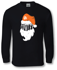 TRT Santa Face w/ Cowley and our Tiger Logo Black Long-Sleeve T-shirt