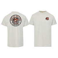 MV Sport Everest 2 Location Tiger Logo Front & Cowley College Tiger Logo Tigers Est1922 Back Oatmeal Organic T-Shirt