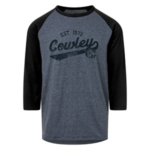MV Sport Est 1922 Cowley Tigers w/ Tiger Logo Black/Charcoal 3/4 Sleeve T-shirt (1013119024) MV Sport Est 1922 Cowley Tigers w/ Tiger Logo Black/Charcoal 3/4 Sleeve T-shirt