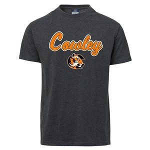 MV Sport Everest Cowley Script w/ Tiger Logo Charcoal Organic T-shirt