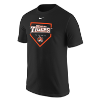 Nike Black Cowley Tigers Baseball w/ Tiger Logo & Home Plate T-shirt