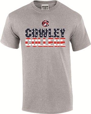 TRT Americana Tiger Logo Cowley College Oxford Grey T-shirt