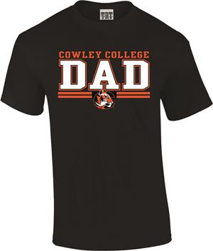 TRT Cowley College Dad w/ Tiger Logo Black T-shirt