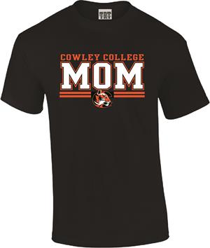 TRT Cowley College Mom with Tiger Logo Black T-shirt