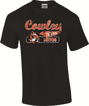 TRT Cowley Tigers in Tail Tiger Logo Mom in Box Black T-shirt