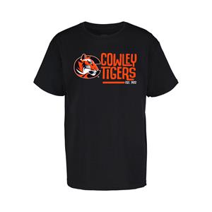 MV Sport Tiger Logo Cowley Tigers Est1922 Fun Script Youth Black T-shirt