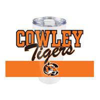 MCM Brand Full Wrap Cowley Tigers 20oz White Tumbler