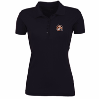 Antigua Desert Dry Ladies Pique Tiger Logo Black Polo