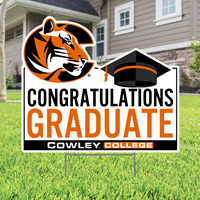 Yard Sign Congratulations Graduate w/ Tiger Logo & Grad Cap