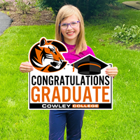 Yard Sign Congratulations Graduate w/ Tiger Logo & Grad Cap