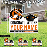 Yard Sign Congratulations Graduate Personalized w/ Tiger Logo & Grad Cap